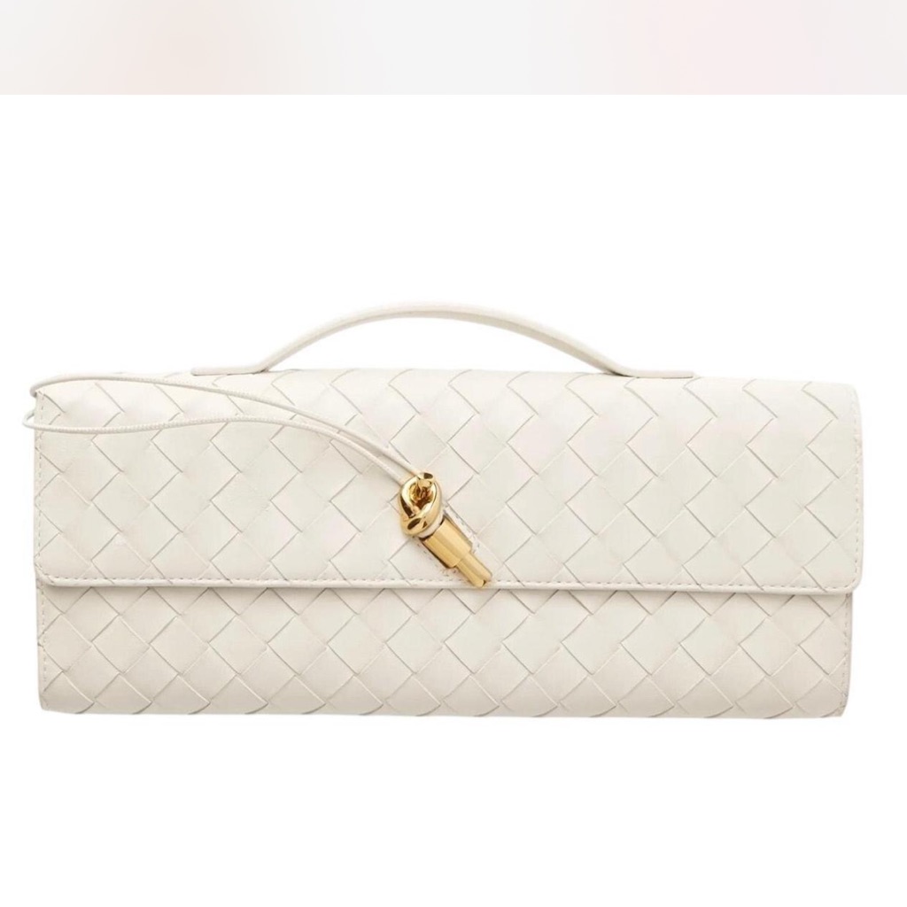 Few Moda East West Theia Clutch With Crossbody Strap - Cream Nwt